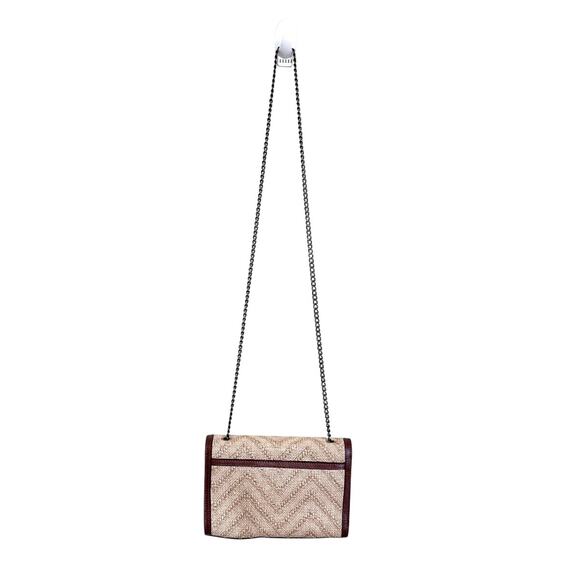 Patricia Nash Giada Chain Crossbody Shoulder Bag Woven Leather Trim Turn Lock - Picture 3 of 12